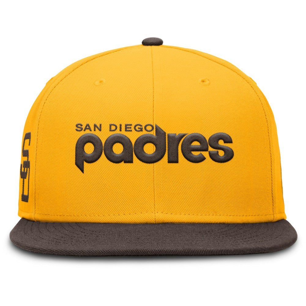 San Diego Padres Cooperstown Two-Tone Dri-FIT Round Bill True Fitted Hat Gold | Nike