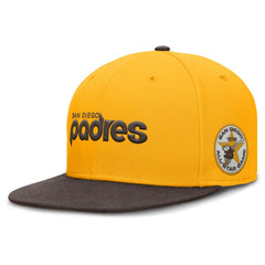 San Diego Padres Cooperstown Two-Tone Dri-FIT Round Bill True Fitted Hat Gold | Nike