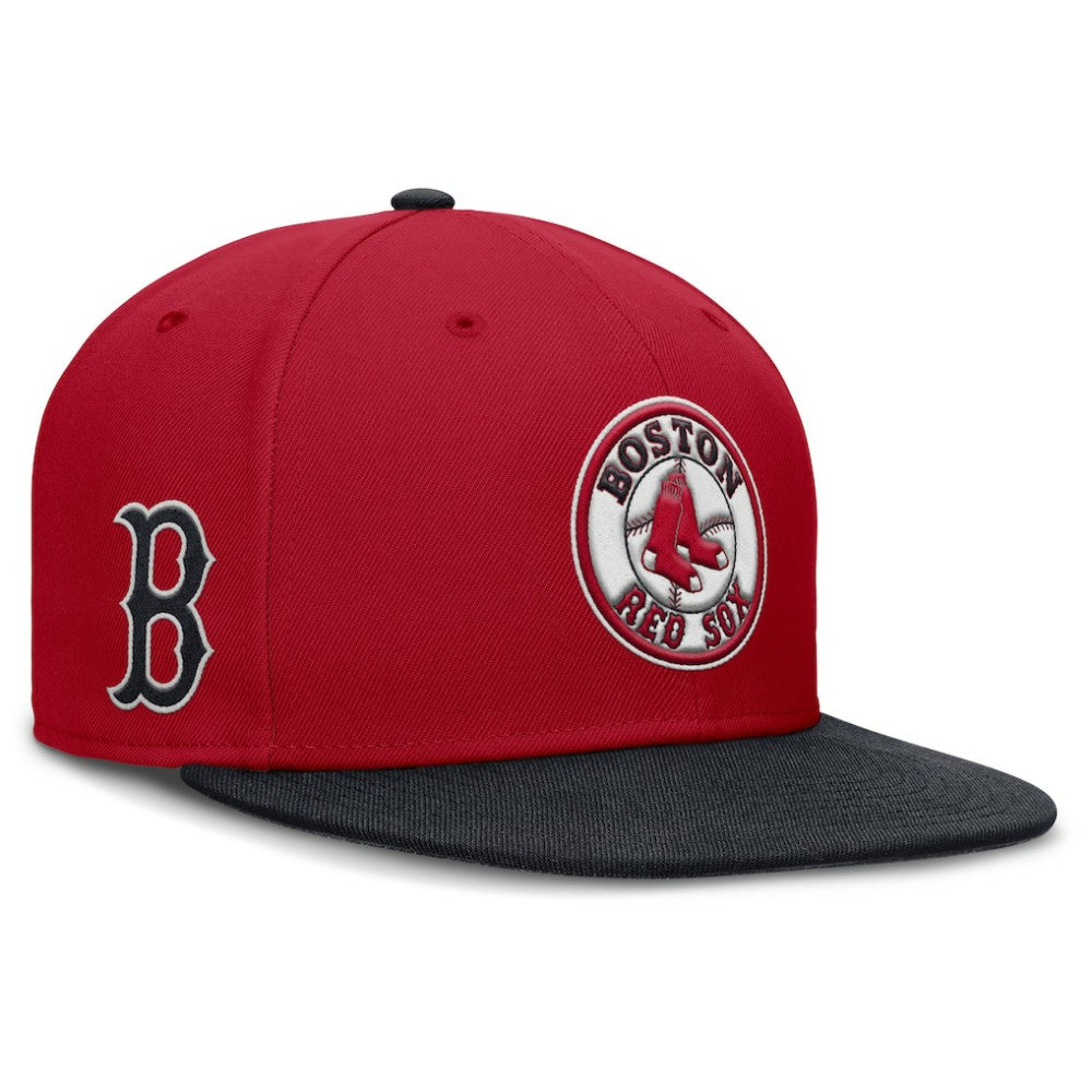 Boston Red Sox Cooperstown Two-Tone Dri-FIT Round Bill True Fitted Hat Red | Nike