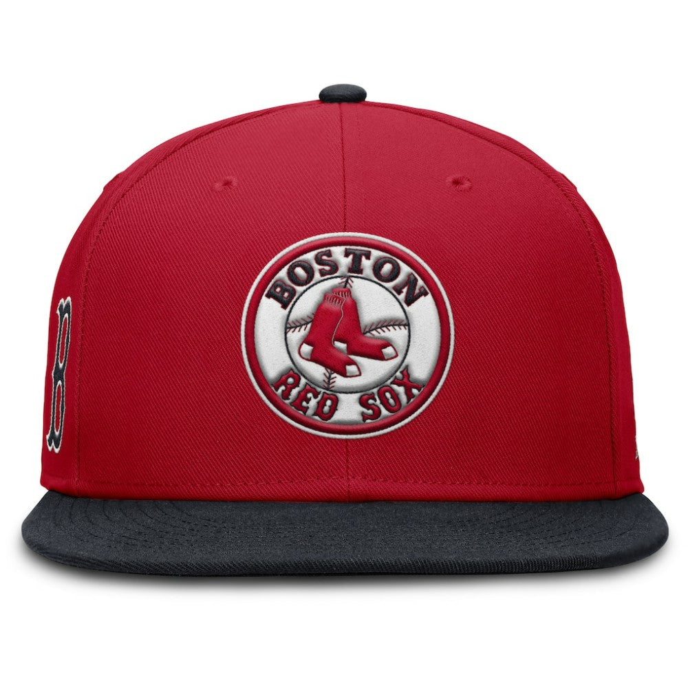 Boston Red Sox Cooperstown Two-Tone Dri-FIT Round Bill True Fitted Hat Red | Nike