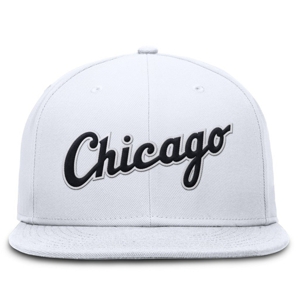 Chicago White Sox Wordmark Dri-FIT Round Bill True Fitted Hat White | Nike