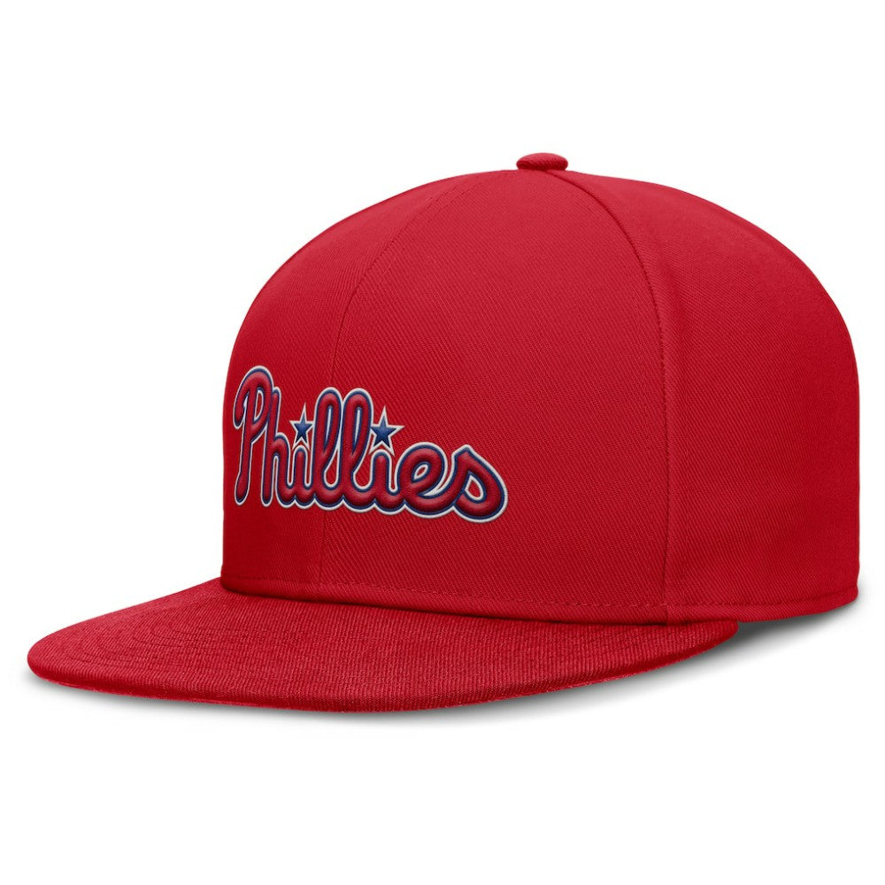 Philadelphia Phillies Wordmark Dri-FIT Round Bill True Fitted Hat Red | Nike