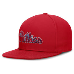 Philadelphia Phillies Wordmark Dri-FIT Round Bill True Fitted Hat Red | Nike