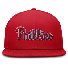 Philadelphia Phillies Wordmark Dri-FIT Round Bill True Fitted Hat Red | Nike