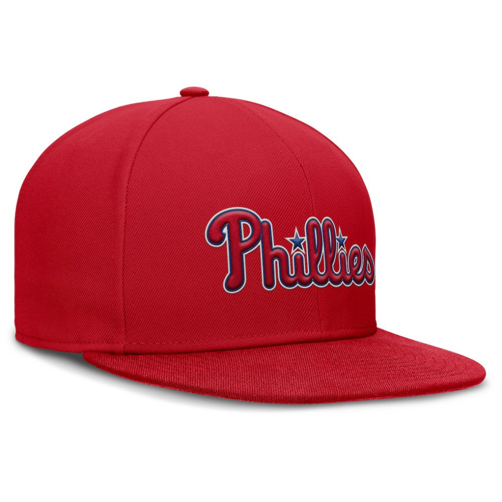 Philadelphia Phillies Wordmark Dri-FIT Round Bill True Fitted Hat Red | Nike