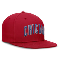 Chicago Cubs Wordmark Dri-FIT Round Bill True Fitted Hat Red | Nike