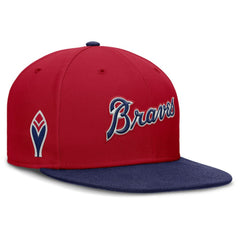 Atlanta Braves Cooperstown Two-Tone Dri-FIT Round Bill True Fitted Hat Red | Nike
