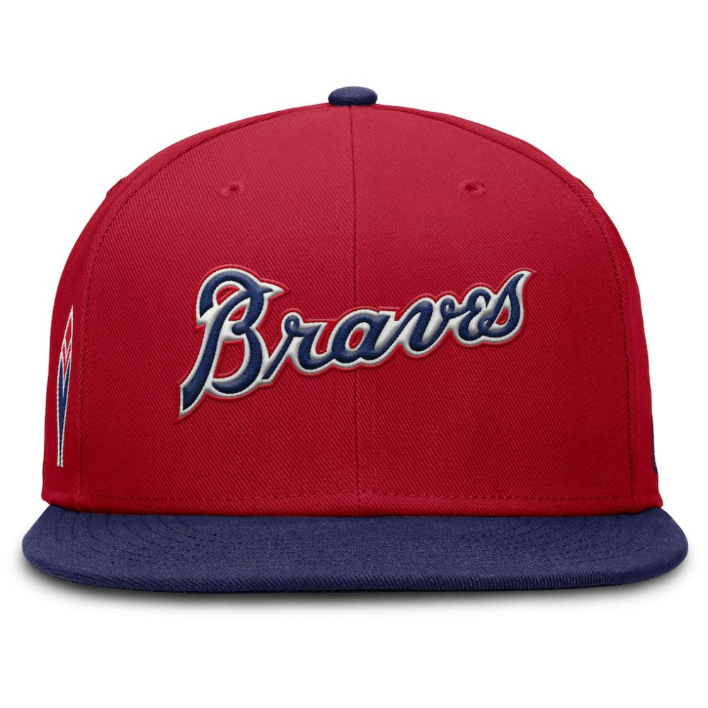 Atlanta Braves Cooperstown Two-Tone Dri-FIT Round Bill True Fitted Hat Red | Nike