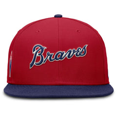 Atlanta Braves Cooperstown Two-Tone Dri-FIT Round Bill True Fitted Hat Red | Nike