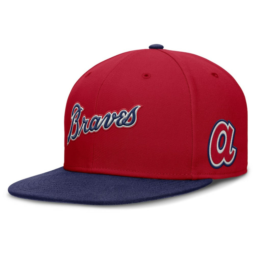 Atlanta Braves Cooperstown Two-Tone Dri-FIT Round Bill True Fitted Hat Red | Nike