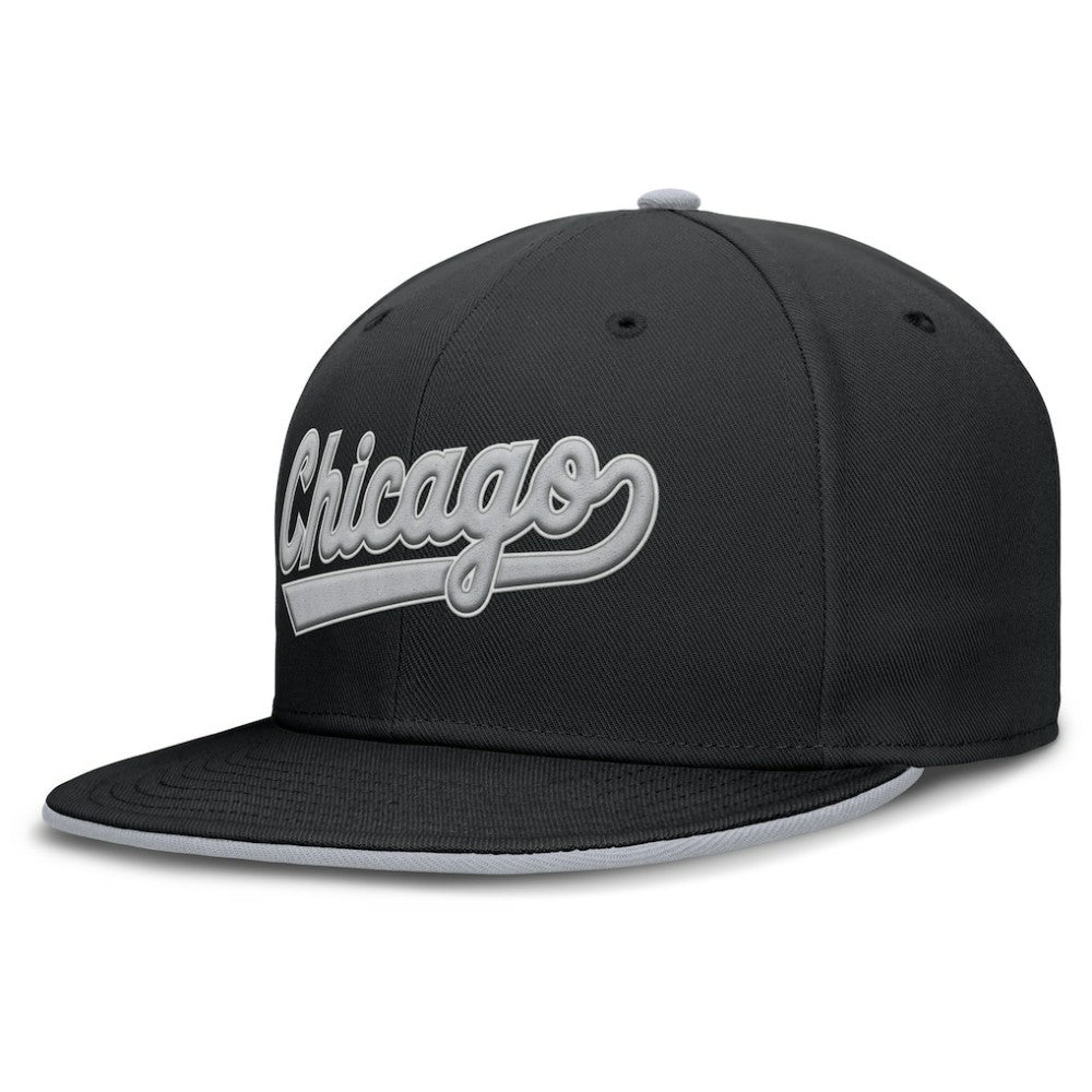 Chicago White Sox Primetime Dri-FIT Round Bill True Fitted Hat Black | Nike