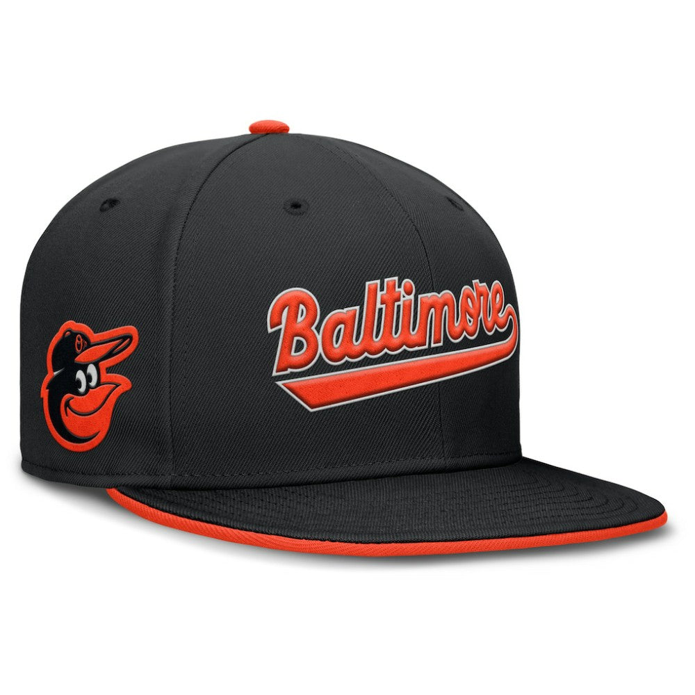 Baltimore Orioles Primetime Dri-FIT Round Bill True Fitted Hat Black | Nike