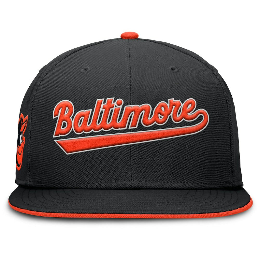 Baltimore Orioles Primetime Dri-FIT Round Bill True Fitted Hat Black | Nike