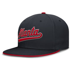 Atlanta Braves Primetime Dri-FIT Round Bill True Fitted Hat Navy | Nike