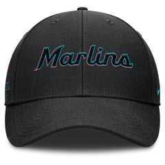Miami Marlins Rise Gaberdine Adjustable Hat Black | Nike
