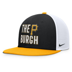 Pittsburgh Pirates Pro Trucker Snapback Hat Black | Nike