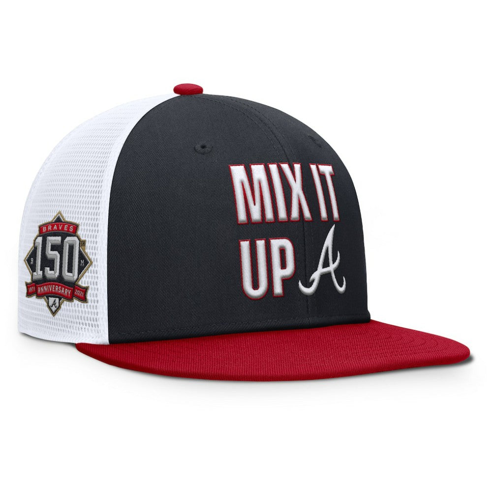 Atlanta Braves Pro Performance Trucker Snapback Hat Navy/Red | Nike
