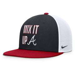 Atlanta Braves Pro Performance Trucker Snapback Hat Navy/Red | Nike