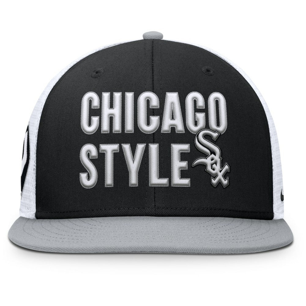 Chicago White Sox Pro Trucker Snapback Hat Black | Nike