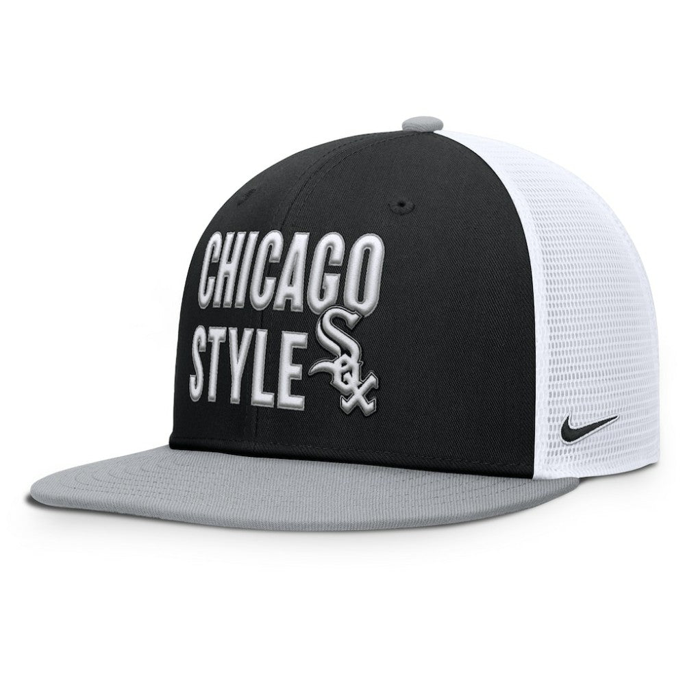 Chicago White Sox Pro Trucker Snapback Hat Black | Nike