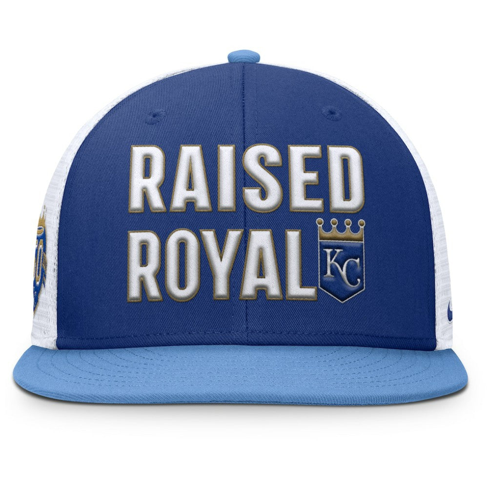 Kansas City Royals Pro Performance Trucker Snapback Hat Royal/Light Blue | Nike