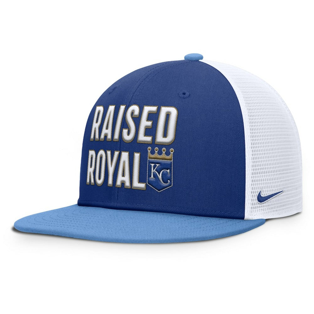 Kansas City Royals Pro Performance Trucker Snapback Hat Royal/Light Blue | Nike