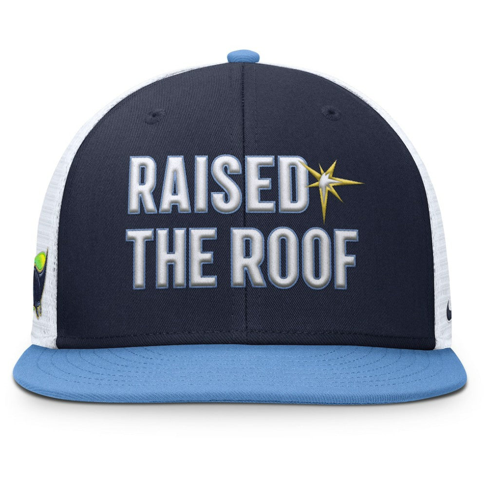Tampa Bay Rays Pro Performance Trucker Snapback Hat Navy/Light Blue | Nike