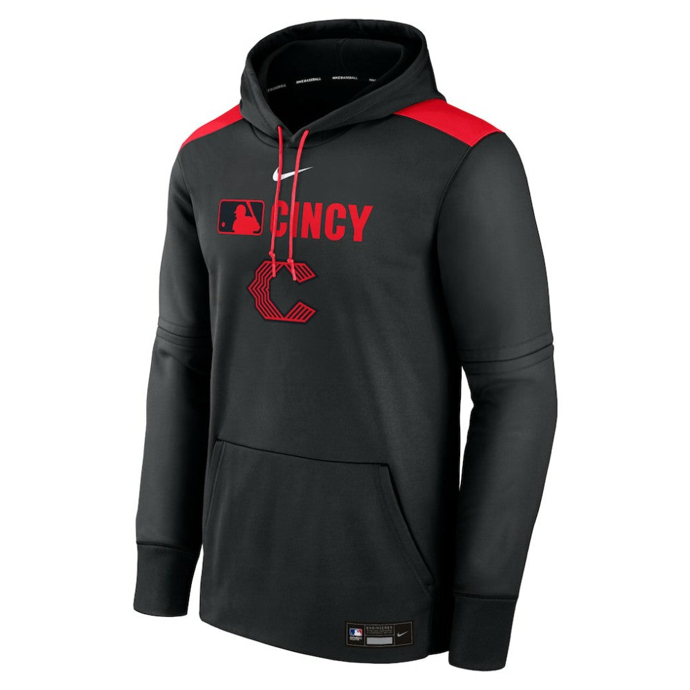 Cincinnati Reds Authentic Collection City Connect Therma Pullover Hoodie Black | Nike