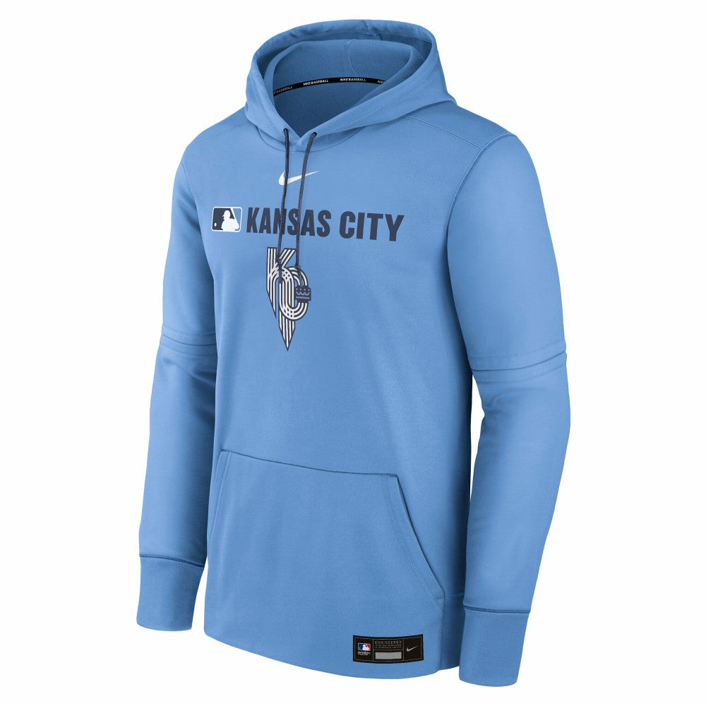 Kansas City Royals Authentic Collection City Connect Therma Pullover Hoodie Light Blue | Nike
