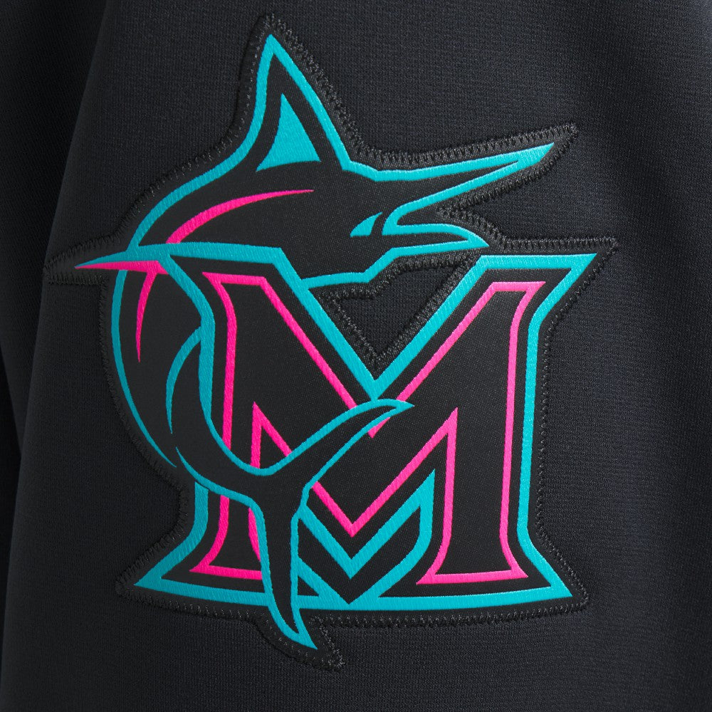 Miami Marlins 2025 City Connect Authentic Collection Therma Pullover Hoodie Black | Nike