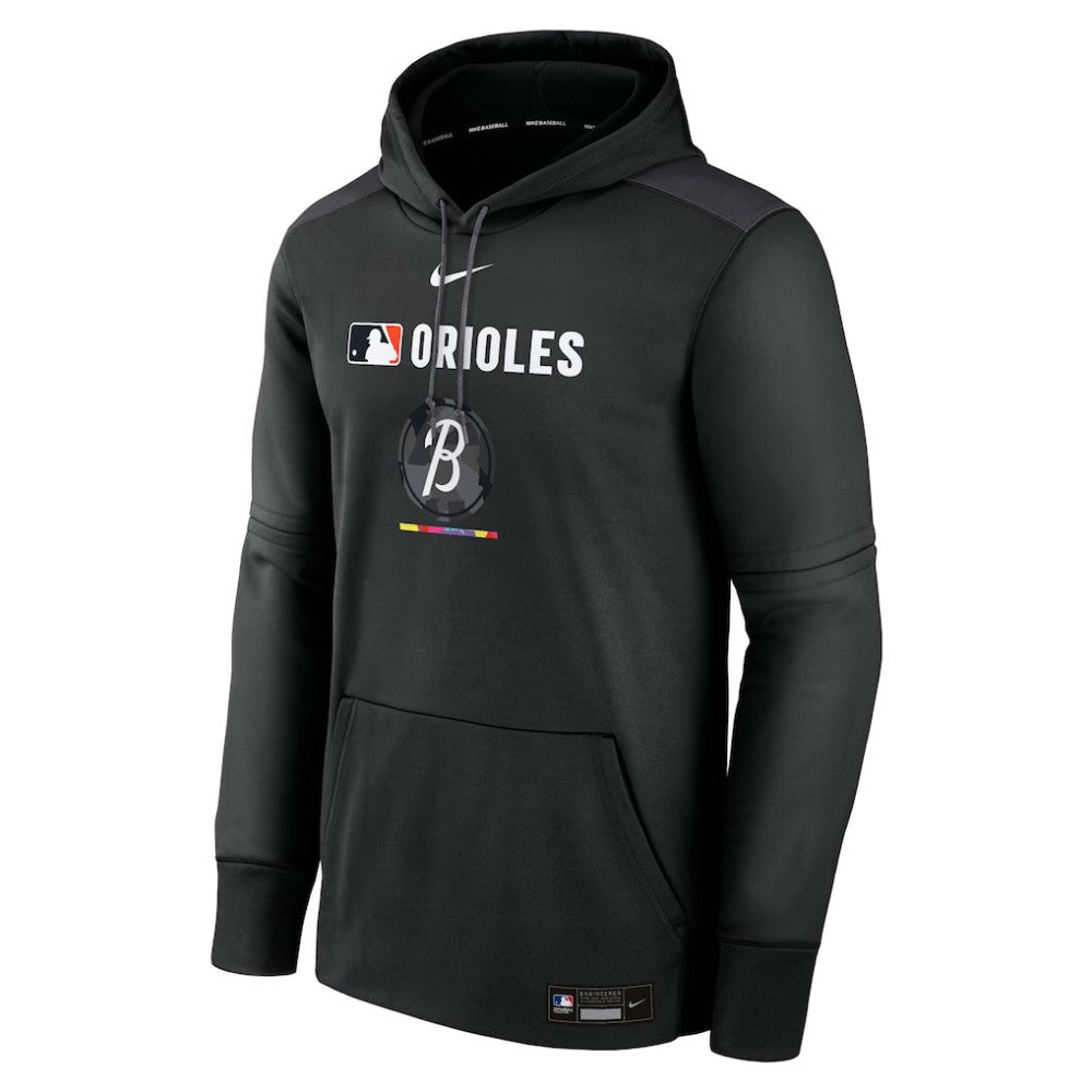 Baltimore Orioles Authentic Collection City Connect Therma Pullover Hoodie Black | Nike