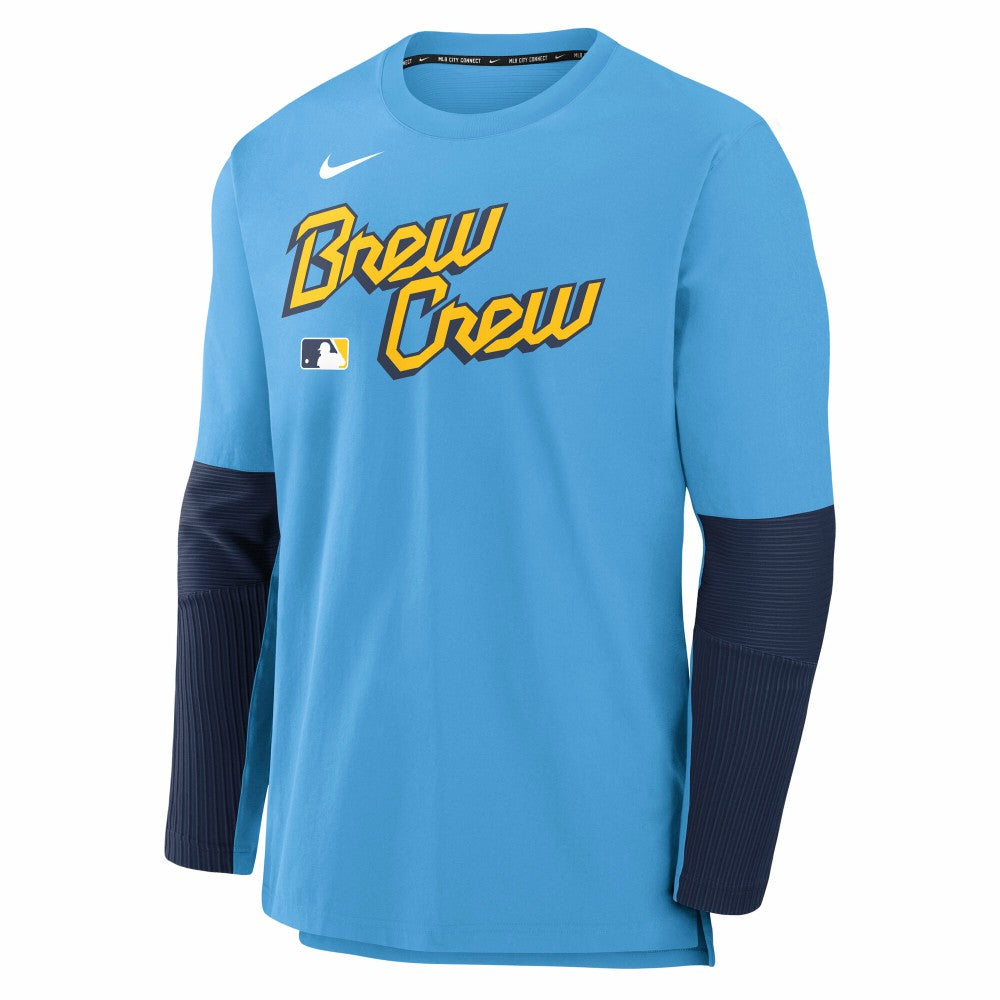 Milwaukee Brewers 2025 City Connect Authentic Collection Player Dri-FIT Lightweight Pullover Light Blue | Nike