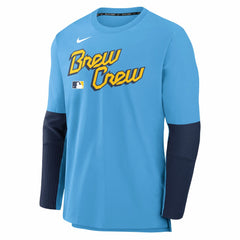 Milwaukee Brewers 2025 City Connect Authentic Collection Player Dri-FIT Lightweight Pullover Light Blue | Nike