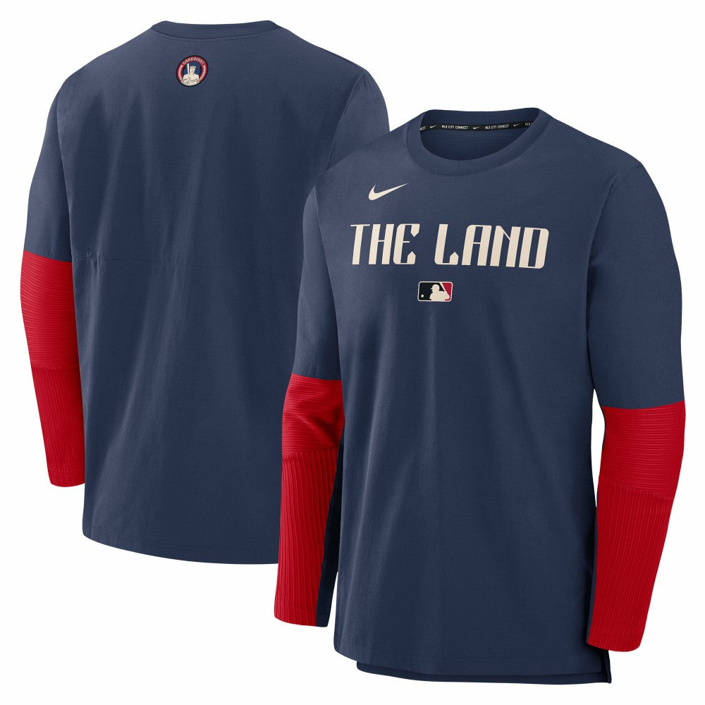 Cleveland Guardians 2025 City Connect Authentic Collection Player Dri-FIT Lightweight Pullover Navy | Nike