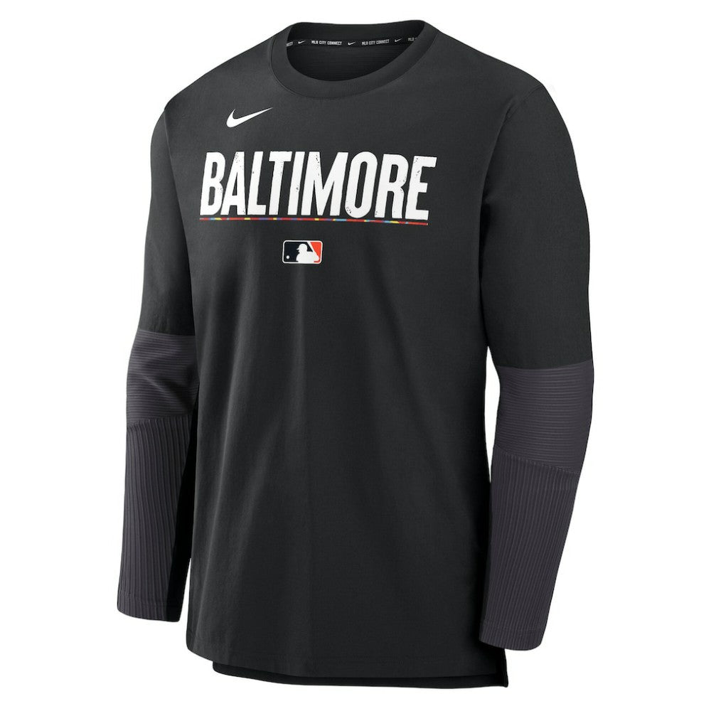 Baltimore Orioles 2025 City Connect Authentic Collection Player Dri-FIT Lightweight Pullover Black | Nike