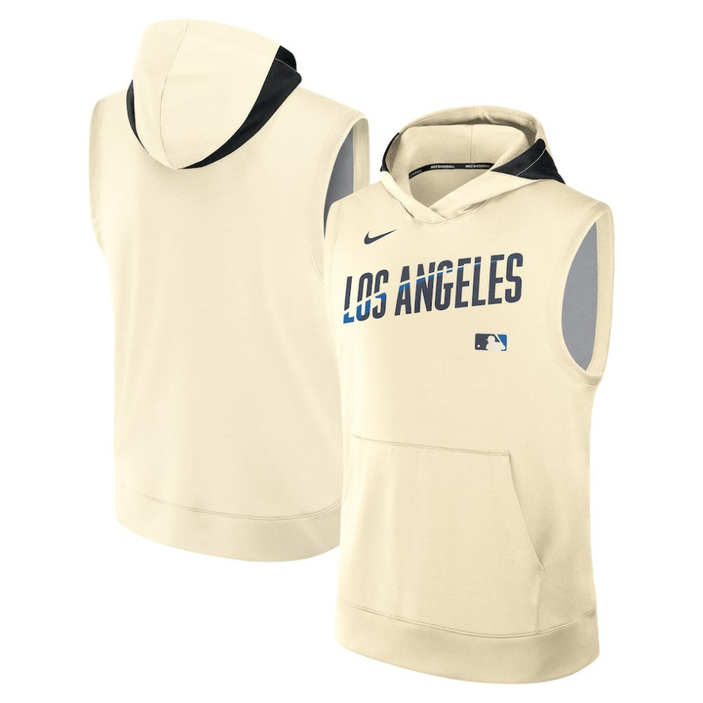 Los Angeles Dodgers 2025 City Connect Authentic Collection Dri-FIT Sleeveless Hoodie Cream | Nike