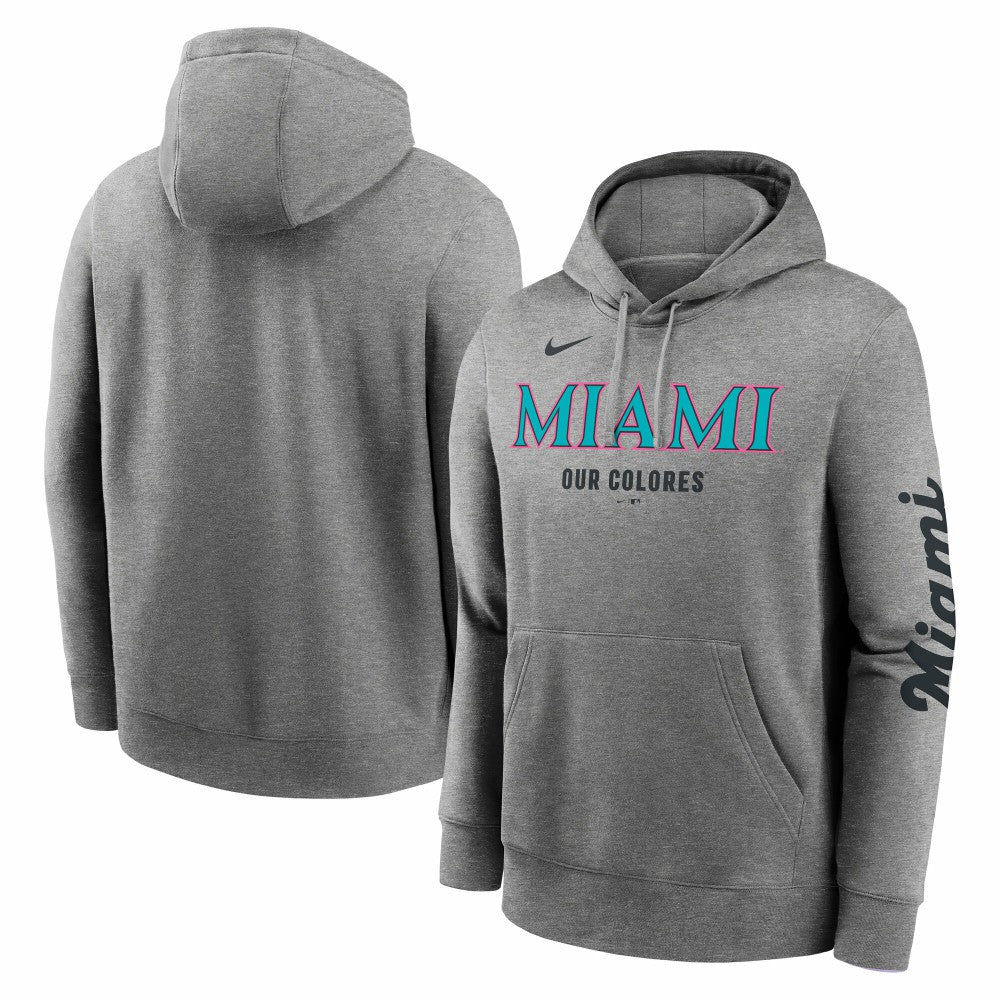 Miami Marlins City Connect Club Hoodie Heather Charcoal | Nike