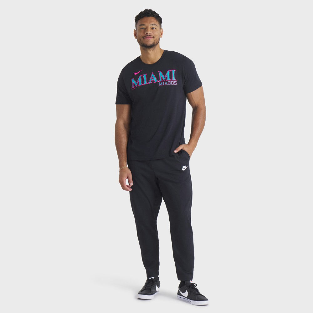 Miami Marlins City Connect Wordmark T-Shirt Black | Nike
