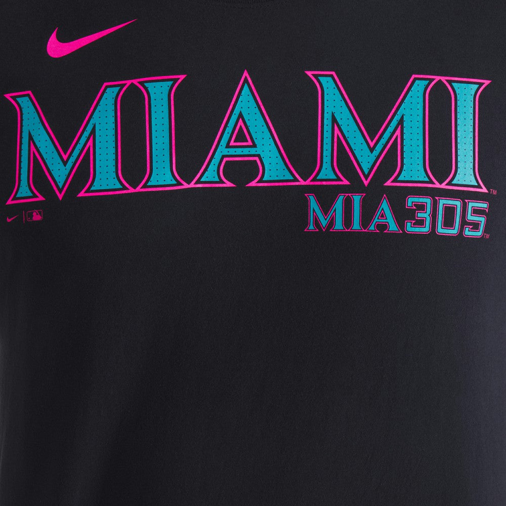 Miami Marlins City Connect Wordmark T-Shirt Black | Nike