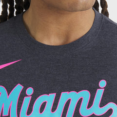 Miami Marlins City Connect Script Tri-Blend T-Shirt Heather Black | Nike
