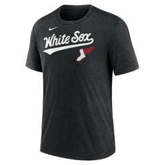 Chicago White Sox City Connect Script Tri-Blend T-Shirt Heather Black | Nike