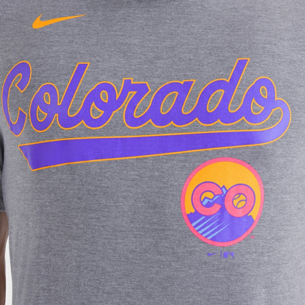 Colorado Rockies City Connect Script Tri-Blend T-Shirt Heather Charcoal | Nike