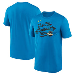 Philadelphia Phillies City Connect Team Phrase Script Legend Performance T-Shirt Blue | Nike