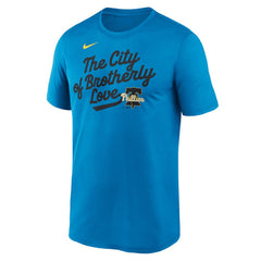 Philadelphia Phillies City Connect Team Phrase Script Legend Performance T-Shirt Blue | Nike
