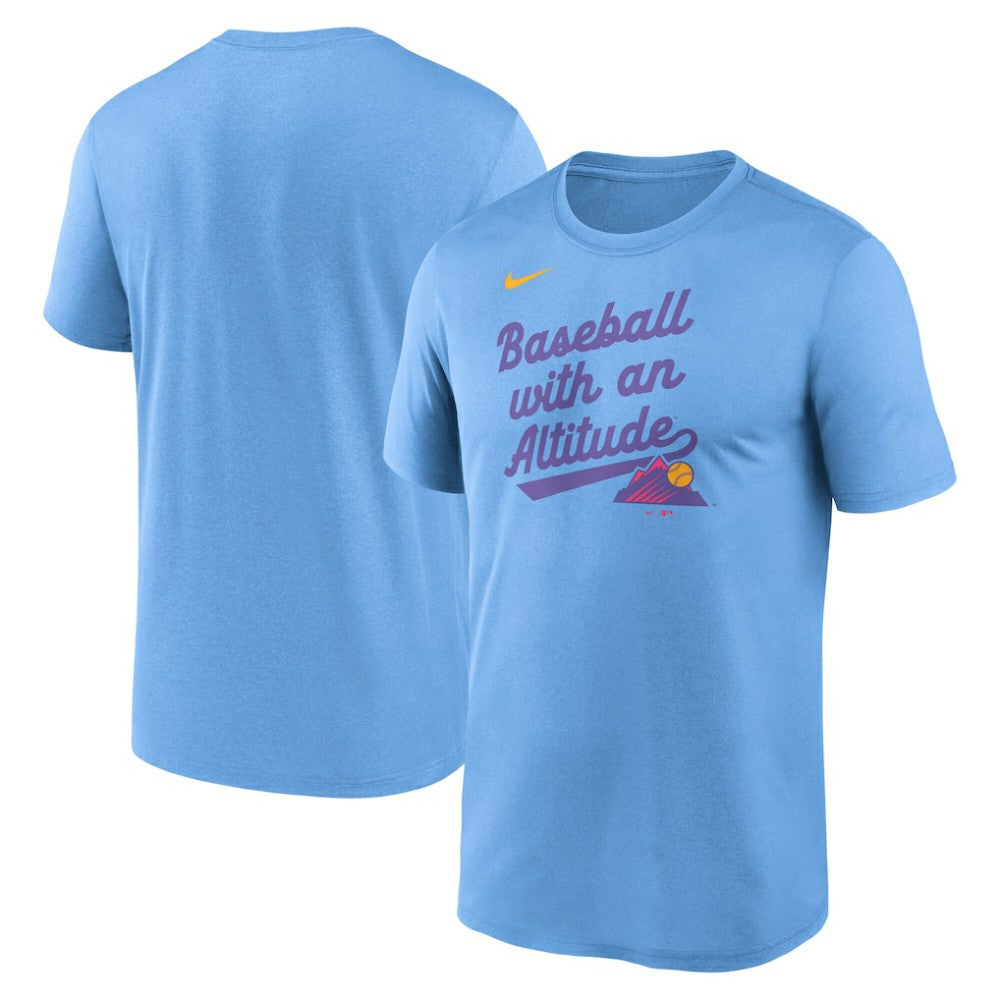 Colorado Rockies 2025 City Connect Team Phrase Legend Performance T-Shirt Light Blue | Nike