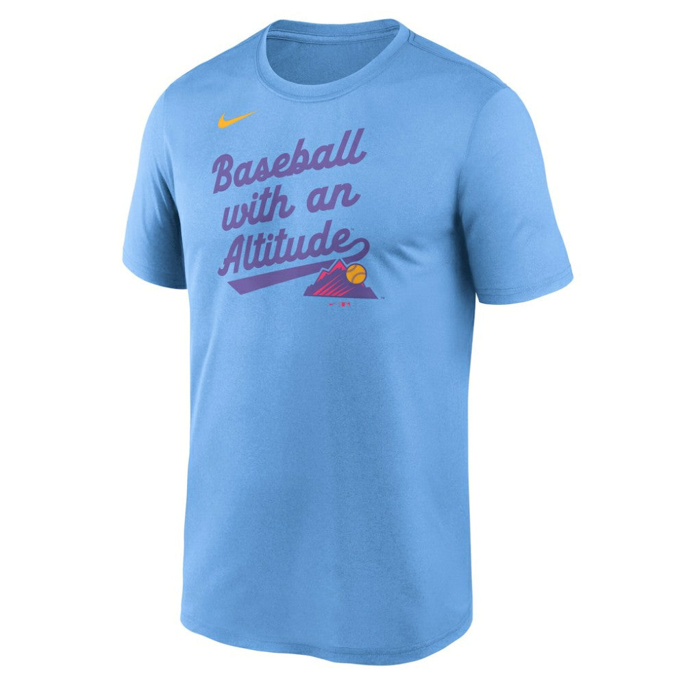 Colorado Rockies 2025 City Connect Team Phrase Legend Performance T-Shirt Light Blue | Nike