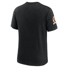 Baltimore Orioles Cooperstown Collection Eras Tri-Blend T-Shirt Heather Black | Nike