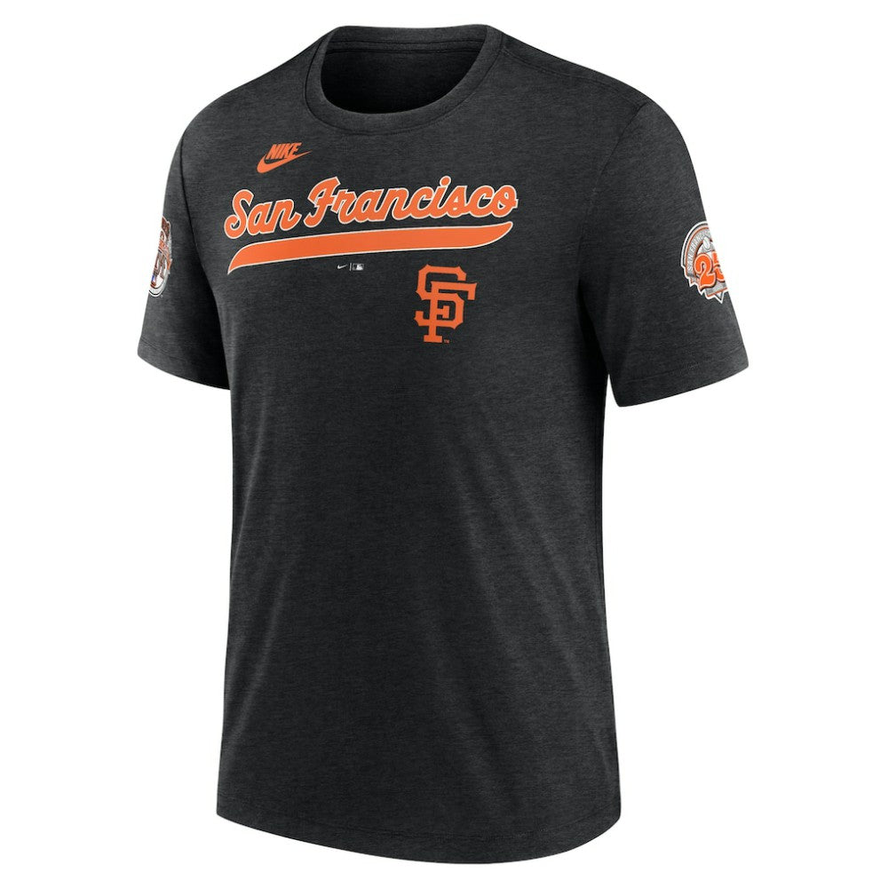 San Francisco Giants Cooperstown Collection Eras Tri-Blend T-Shirt Heather Black | Nike