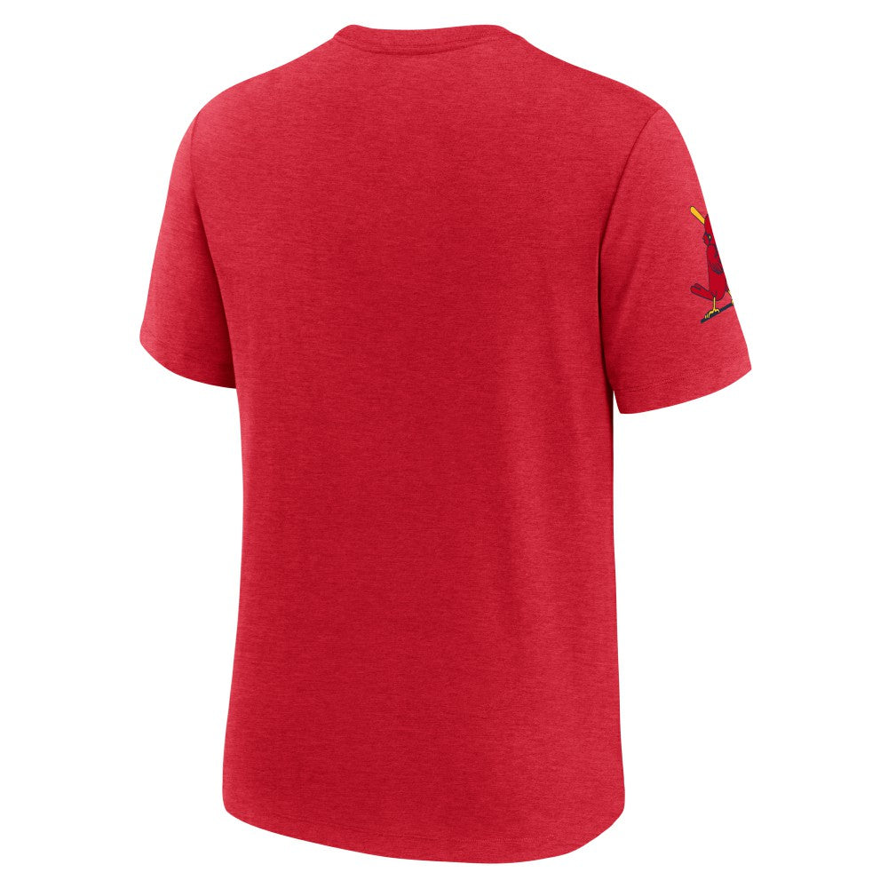 St. Louis Cardinals Cooperstown Collection Eras Tri-Blend T-Shirt Heather Red | Nike