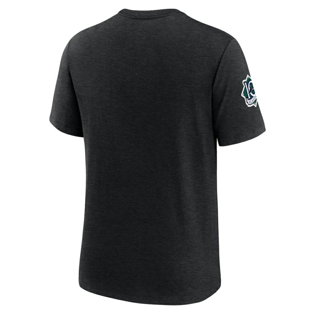 Tampa Bay Rays Cooperstown Collection Eras Tri-Blend T-Shirt Heather Black | Nike